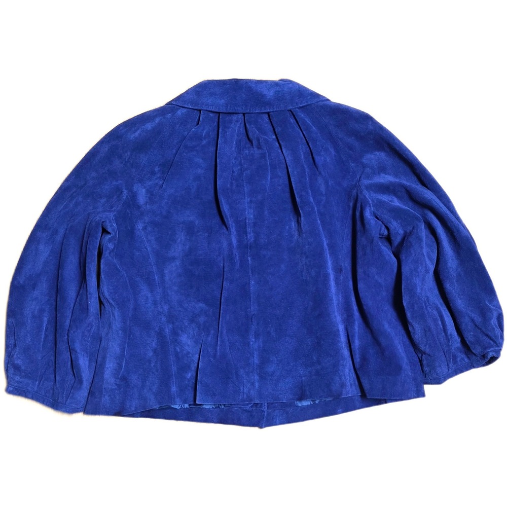 LAL Live a Little Suede Cropped Jacket Women's Size‎ L Violet Peter Pan Collar - Picture 2 of 6